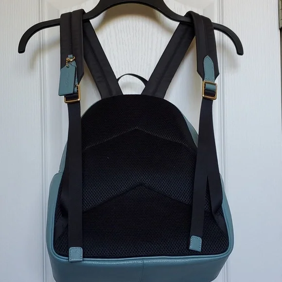 Coach Court Leather Marine Color Backpack - Picture 4 of 5